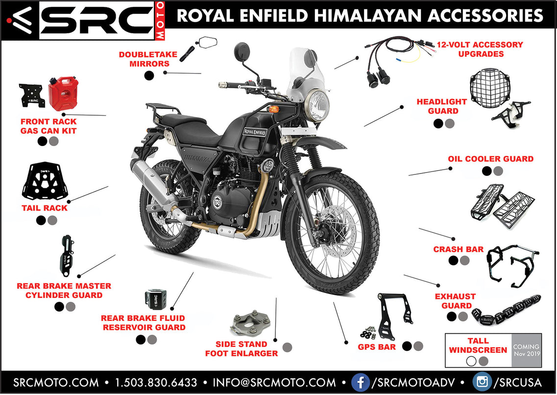 REARACE Saddlebag Support Racks For Royal Enfield Himalayan 2018-2023 & Scram 411 - Aluminum Motorcycle Side Pannier Racks