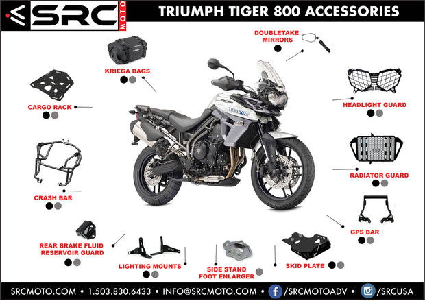 SRC Crash Bars Engine Guards Triumph Tiger 800 2017-2019 XRX / XCX