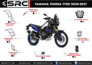 Protective Aluminum Skid Plate/Lower Engine Sump Guard  - Yamaha Ténéré 700 V1 standard version